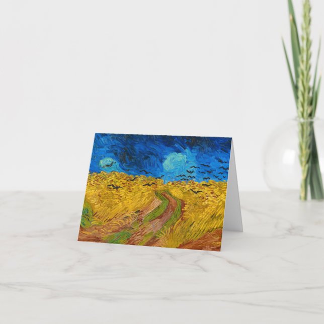 Wheatfield with Crows by Vincent van Gogh Thank You Card (Front)
