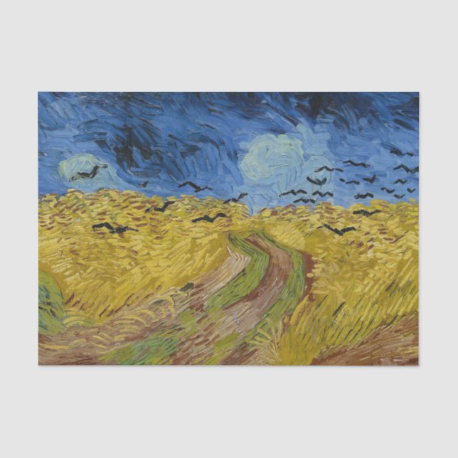 Wheatfield with Crows by Vincent Van Gogh Tissue Paper (Front)