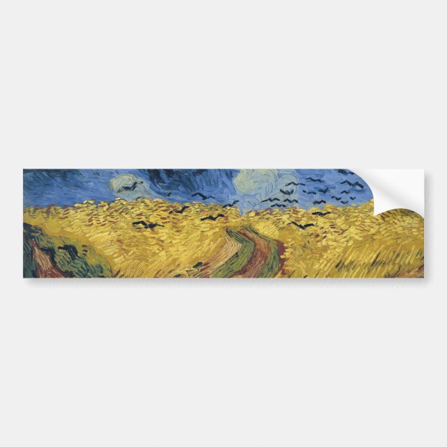 Wheatfield with Crows (F779) Van Gogh Fine Art Bumper Sticker (Front)