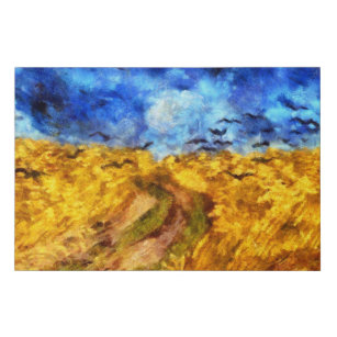 Wheatfield with Crows Nr. 2 Homage to van Gogh Faux Canvas Print