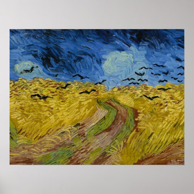 Wheatfield With Crows Painting Vincent Van Gogh Poster (Front)