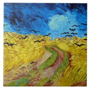 Wheatfield with Crows, Van Gogh Ceramic Tile