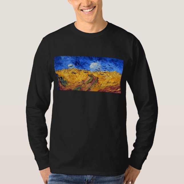 Wheatfield with Crows, Van Gogh T-Shirt (Front)