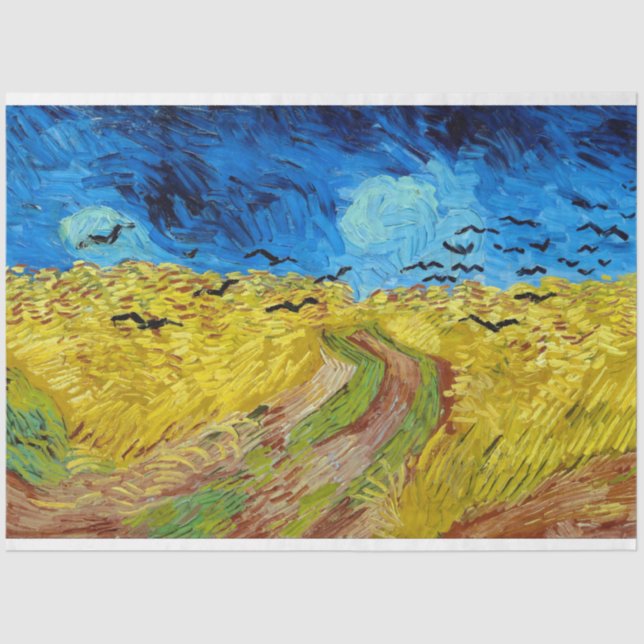 Wheatfield with Crows, Van Gogh Tissue Paper (Front)