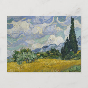 Wheatfield with Cypresses Postcard