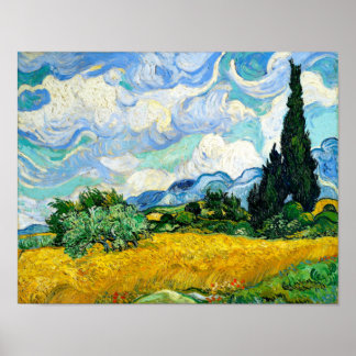 Wheatfield with Cypresses Poster