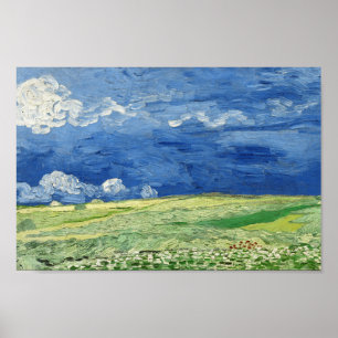 Wheatfields Under Thunderclouds - Van Gough Poster