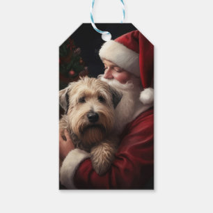 Wheaton Terrier With Santa Claus Festive Christmas Gift Tags