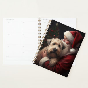 Wheaton Terrier With Santa Claus Festive Christmas Planner