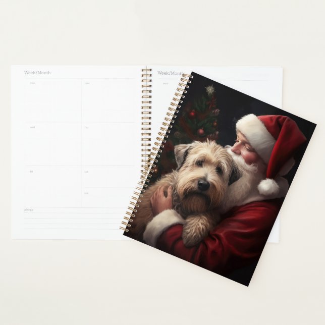 Wheaton Terrier With Santa Claus Festive Christmas Planner (Display)