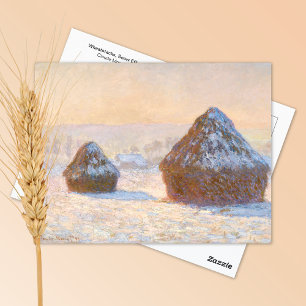 Wheatstacks, Snow Morning Claude Monet Postcard