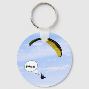 Whee! Paragliding in the Clouds Keychain