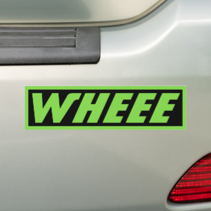 Wheee Black Green Bumper Sticker