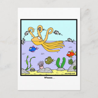 Wheeee: Octopus cartoon Postcard