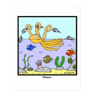 Wheeee: Octopus cartoon Postcard