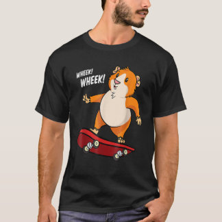 Wheek Wheek Guinea Pig Skateboard Skateboarder T-Shirt