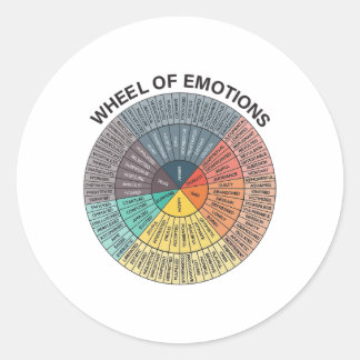 Wheel Emotion Chart Mental Health Therapy Chart  Classic Round Sticker