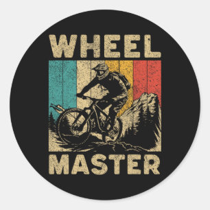 Wheel Master Bicycle Riding Cyclist Mens Womens Classic Round Sticker