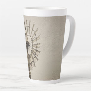 Wheel Of A Windmill Sepia Latte Mug