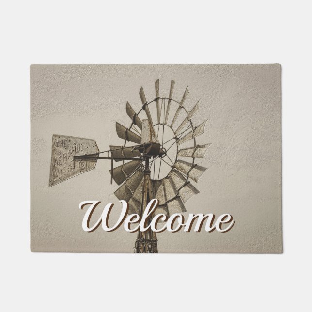 Wheel Of A Windmill Welcome Doormat (Front)