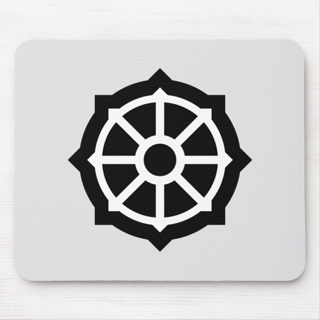 Wheel of Dharma (Buddhism, Hindusim) Mouse Pad (Front)