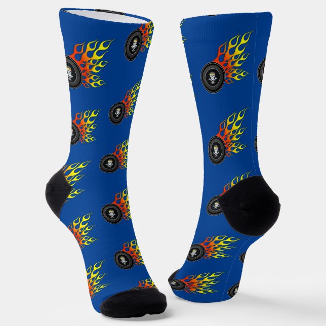 Wheel of Flames Mechanic Socks (Angled)