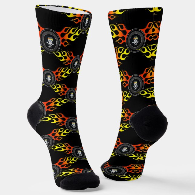 Wheel of Flames Mechanic Socks (Angled)