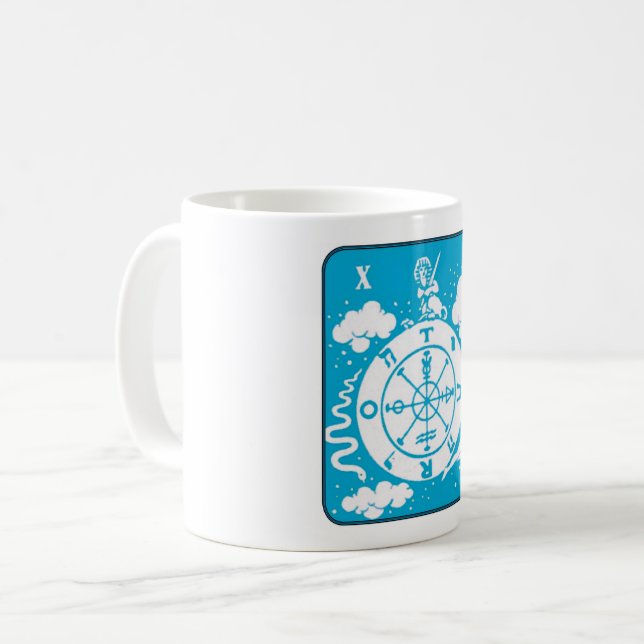 Wheel of Fortune - 1960s Vending Machine Tarot Coffee Mug (Front Left)