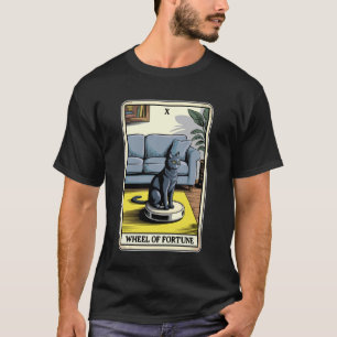 Wheel of Fortune Tarot Card Cat Robot Vacuum Clean T-Shirt