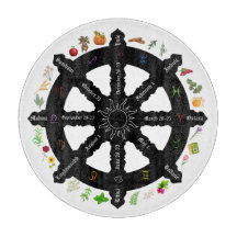 Wheel of the Year Glass Cutting Board 12"