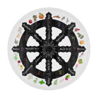 Wheel of the Year Glass Cutting Board 12"