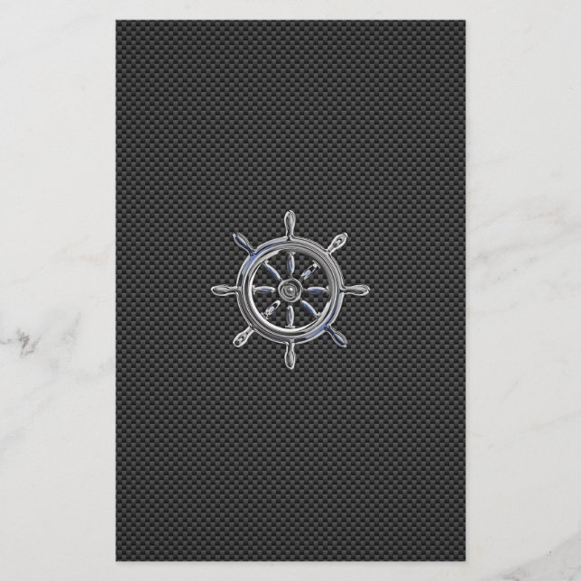 Wheel on Carbon Fibre style Stationery (Front)