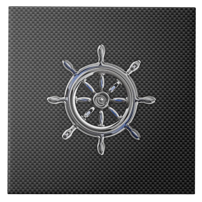 Wheel on Carbon Fibre style Tile (Front)