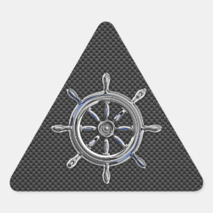 Wheel on Carbon Fibre style Triangle Sticker