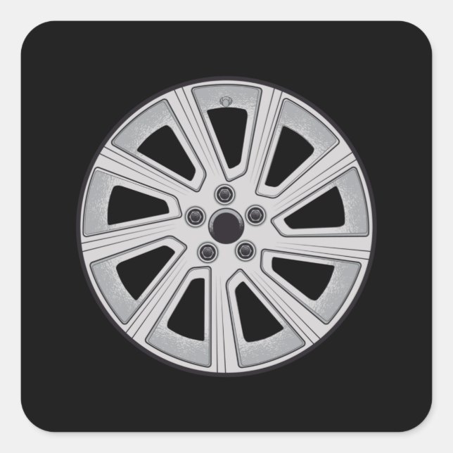 Wheel Rim Square Sticker (Front)