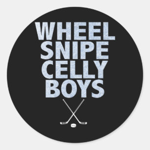 Wheel Snipe Celly Boys Hockey Classic Round Sticker