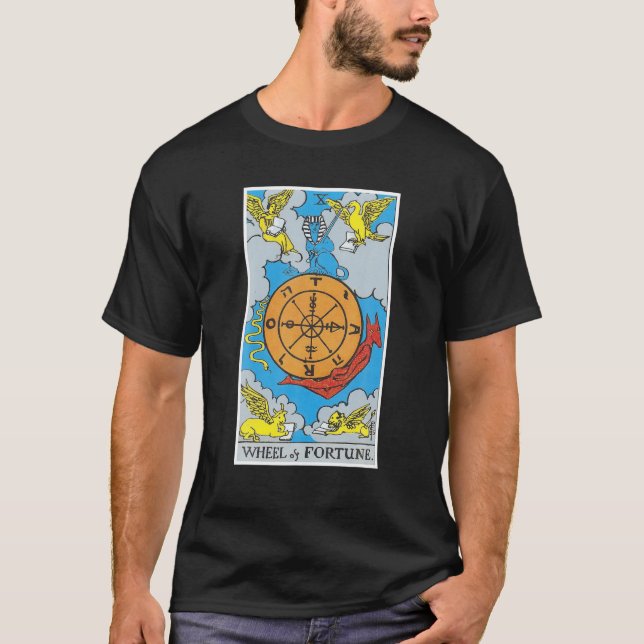 Wheel Tarot Card Occult Beliefs Divination Magic T-Shirt (Front)