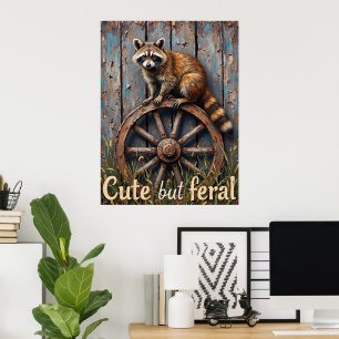 Wheel Watcher: A Raccoon's Perch Poster