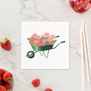 Wheelbarrow Full Of Flowers Paper Napkins
