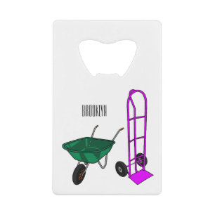 Wheelbarrow & hand trolley cartoon illustration
