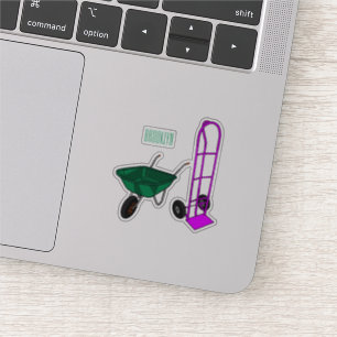 Wheelbarrow & hand trolley cartoon illustration