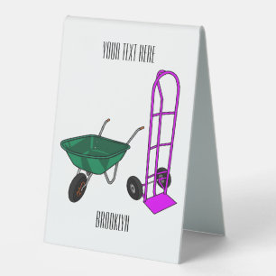 Wheelbarrow & hand trolley cartoon illustration