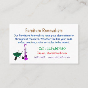 Wheelbarrow & hand trolley cartoon illustration business card
