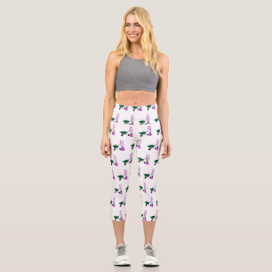 Wheelbarrow & hand trolley cartoon illustration capri leggings