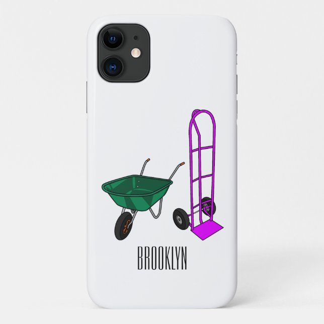 Wheelbarrow & hand trolley cartoon illustration Case-Mate iPhone case (Back)