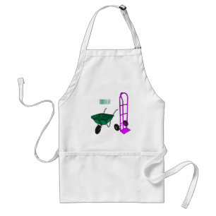 Wheelbarrow & hand trolley cartoon illustration standard apron