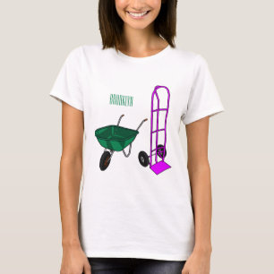 Wheelbarrow & hand trolley cartoon illustration T-Shirt