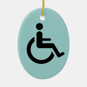 Wheelchair Access - Handicap Chair Symbol Ceramic Ornament
