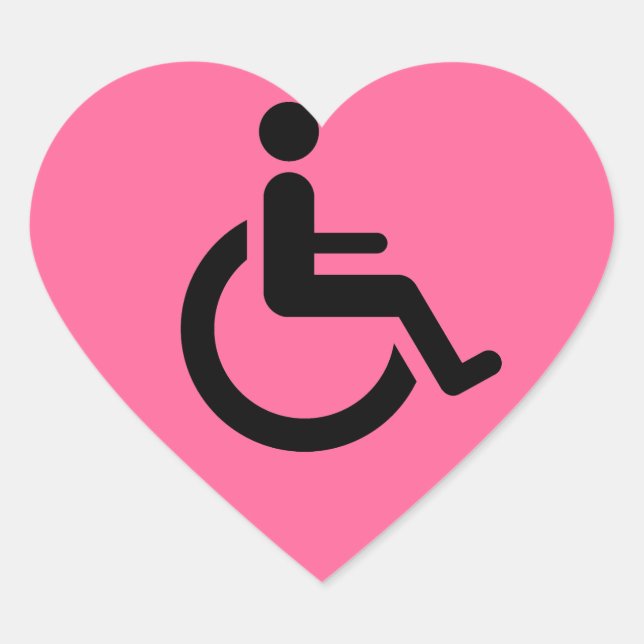 Wheelchair Access - Handicap Chair Symbol Heart Sticker (Front)