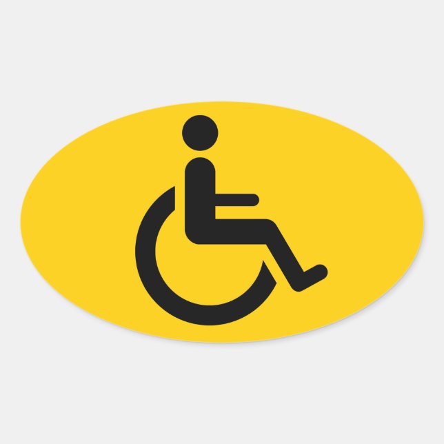 Wheelchair Access - Handicap Chair Symbol Oval Sticker (Front)